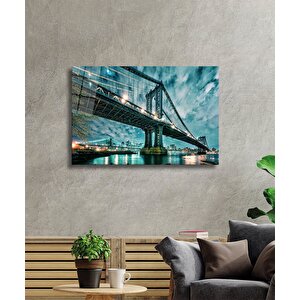 Şehir Manzaralı Cam Tablo Urban Area View 90x60 cm
