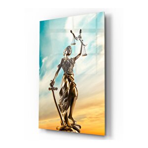 Themis Heykeli Cam Tablo 50x70 cm