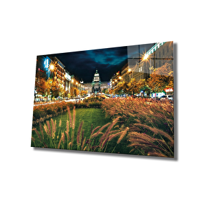 Şehir Mimari Cam Tablo Urban Area Architecture 90x60 cm
