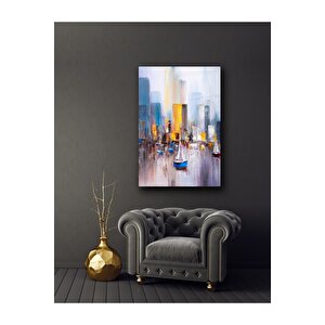 Yağlı Boya Şehir Cam Tablo 70x110 cm