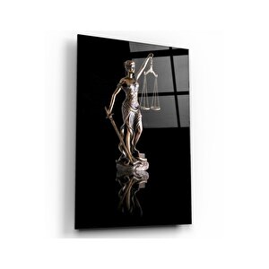 Themis Heykeli Cam Tablo 50x70 cm
