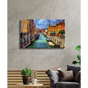 Venedik Şehir Manzaralı Cam Tablo Venice City View 90x60 cm