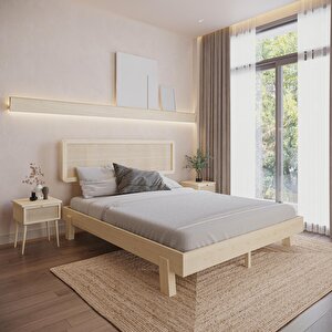 Hazeran Lilyum Model Çam Renk Vernikli Ahşap Karyola 120x200 cm