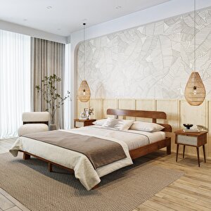 Lotus New Frezya Model Ceviz Renk Ahşap Karyola 200x200 cm