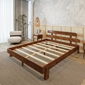 Lotus New Frezya Model Ceviz Renk Ahşap Karyola 90x190 cm