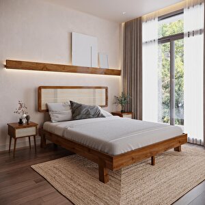 Hazeran Lilyum Model Ceviz Renk Ahşap Karyola 120x200 cm