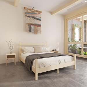 Natura Model Vernikli Çam Ahşap Karyola 180x200 cm
