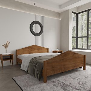 Milano Model Ceviz Renk Çam Ahşap Karyola 90x190 cm
