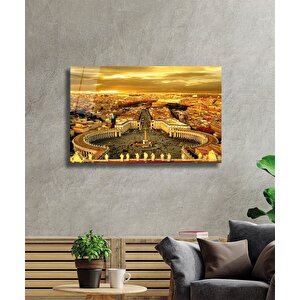 Şehir İtalya Manzaralı Cam Tablo City View Italy 110x70 cm