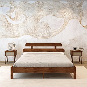 Lotus  Model Ceviz Renk Çam Ahşap Karyola 150x200 cm