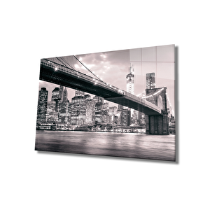 Şehir Köprmanzaralı Cam Tablo Urban Area View 50x70 cm
