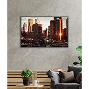 New York Şehir Cam Tablo New York City View 36x23 cm