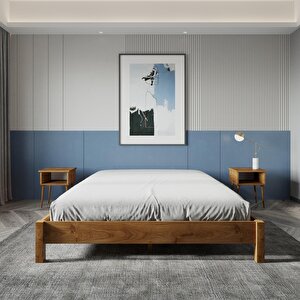 Loft Model Ceviz Renk Çam Ahşap Karyola 180x200 cm