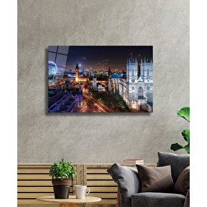 Şehir Manzaralı Cam Tablo Urban Area View 36x23 cm