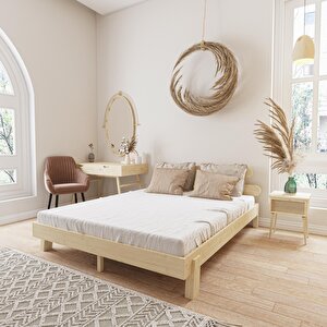 Damla Model Doğal Çam Ahşap Karyola 150x200 cm