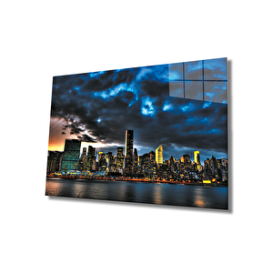 Şehir Manzaralı Cam Tablo Urban Area View 50x70 cm