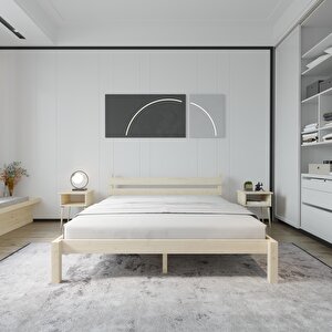 Letto Model Vernikli Çam Ahşap Karyola 140x190 cm