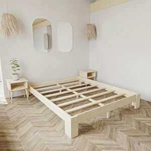 Soft Model Vernikli Çam Ahşap Karyola 140x200 cm