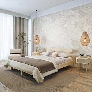Lotus New Frezya Model Doğal Çam Ahşap Karyola 120x200 cm