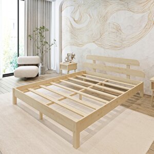 Lotus  Model Vernikli Çam Ahşap Karyola 180x200 cm