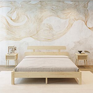 Lotus  Model Vernikli Çam Ahşap Karyola 180x200 cm