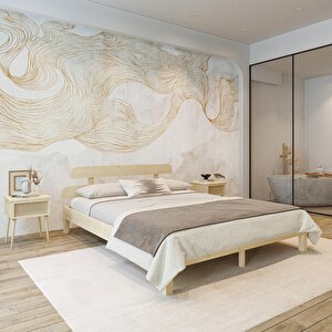 Lotus  Model Vernikli Çam Ahşap Karyola 180x200 cm