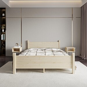Melodi Model Doğal Çam Ahşap Karyola 150x200 cm