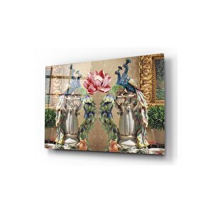 Tavus Kuşları Cam Tablo 50x70 cm