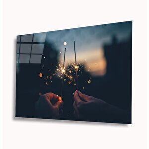 Eğlenceli Işıklar Cam Tablo 110x70 cm