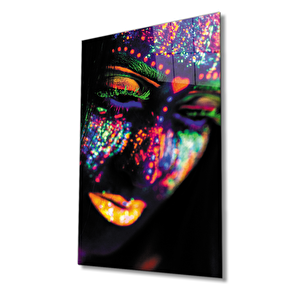 Kadınlar Neon Makyaj Neon Işıklar Cam Tablo 50x70 cm