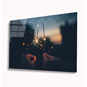Eğlenceli Işıklar Cam Tablo 36x23 cm