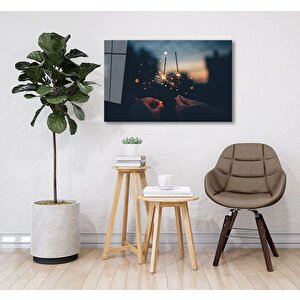 Eğlenceli Işıklar Cam Tablo 36x23 cm