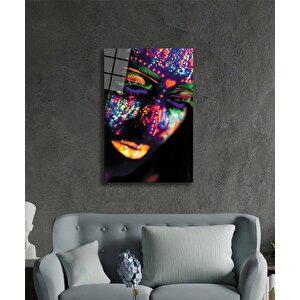 Kadınlar Neon Makyaj Neon Işıklar Cam Tablo 36x23 cm