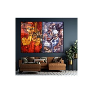 Kubist Double Cam Tablo 50x70 cm