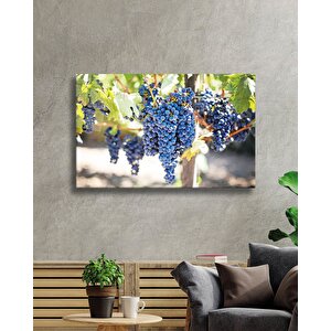Siyah Üzüm Cam Tablo Grape Art 36x23 cm