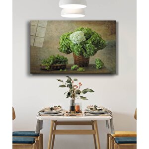 Fesleğen Üzüm Natürmort Cam Tablo 110x70 cm