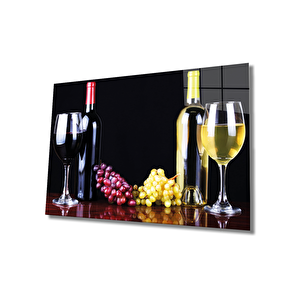Üzüm Ve Şarap Cam Tablo Grape 36x23 cm