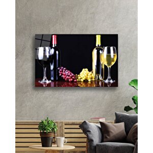 Üzüm Ve Şarap Cam Tablo Grape 50x70 cm
