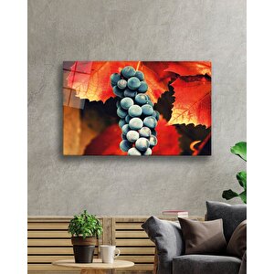Siyah Üzüm Cam Tablo 	grape Art 36x23 cm