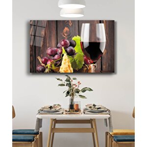 Üzüm Şarap Peynir Mutfak Cam Tablo 50x70 cm