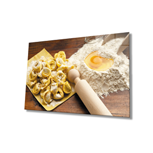 Makarna Mutfak Cam Tablo Pasta Kitchen 36x23 cm