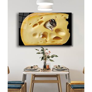 Peynir Fare Mutfak Cam Tablo 50x70 cm
