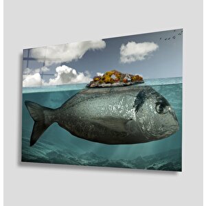 Sualtı Cam Tablo 110x70 cm