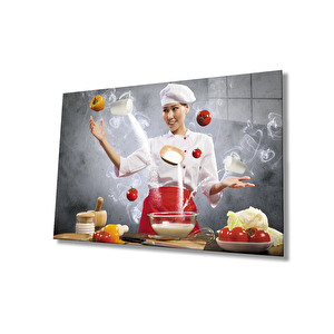 Aşçı Mutfak Cam Tablo Cook Kitchen 36x23 cm