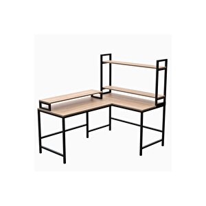 Ebru Raflı L Şekilli Ofis Masası -610-e