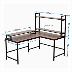 L Masa ,raflı L Şekilli Ofis Masası 610-c