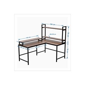 Raflı L Şekilli Ofis Masası -610-c