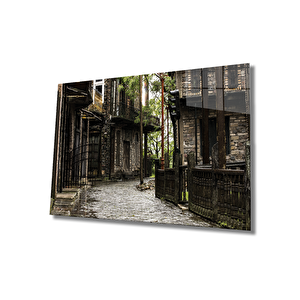 Eski Sokak Cam Tablo Old Street 50x70 cm
