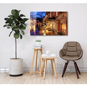 Romantik Sokak Cam Tablo 90x60 cm