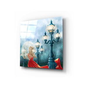 Sokak Lambası Cam Tablo 50x50 cm